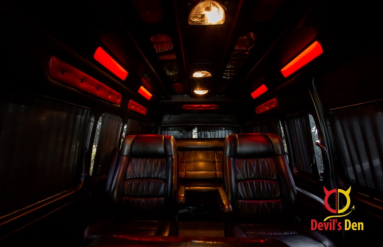 VIP Bus 3 Bus with lights on - Full Service transportation service